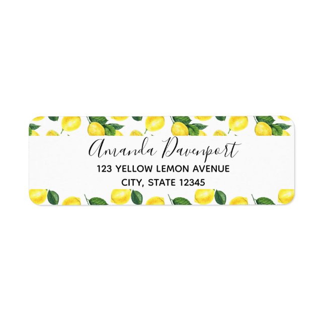 Yellow Lemons Watercolor Fruit Pattern (Front)