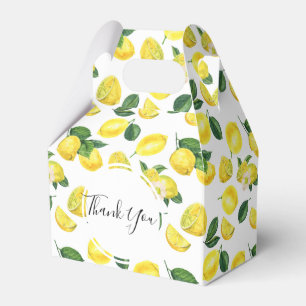 Yellow Lemons Watercolor Fruit Pattern Thank You Favor Box