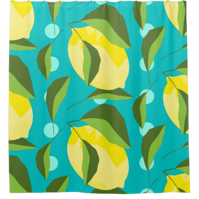 Yellow lemons with green leaves seamless pattern w (Front)