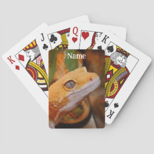 Yellow Leopard Gecko Cutting Board Playing Cards