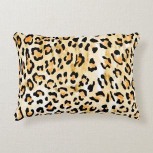 Yellow leopard, hand-drawn. accent pillow