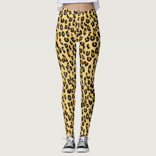 Yellow Leopard Print Leggings