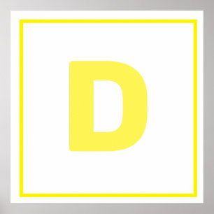 Yellow letter D Poster