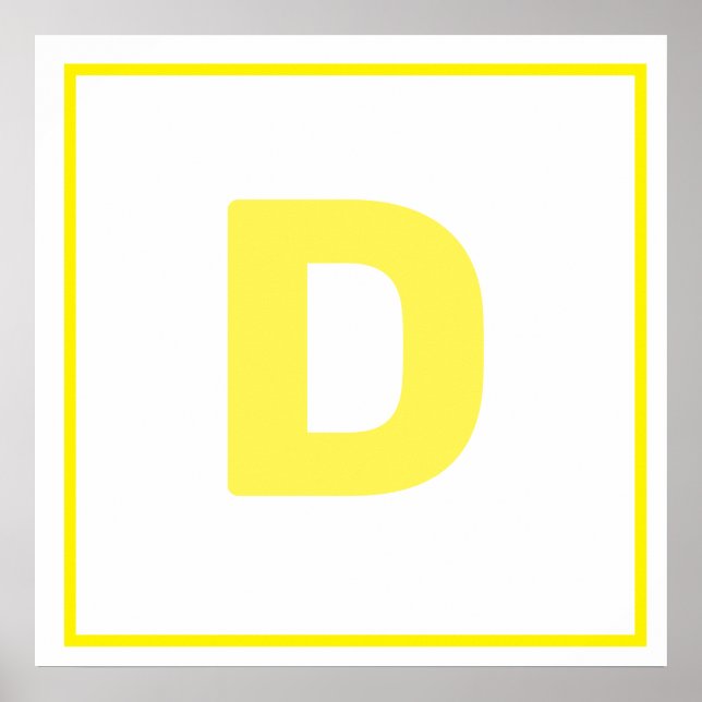 Yellow letter D  Poster (Front)