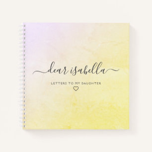 Yellow Letters to My Daughter Keepsake Memory Notebook