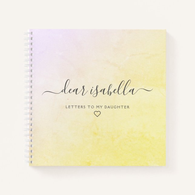 Yellow Letters to My Daughter Keepsake Memory Notebook (Front)