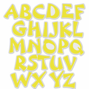 Yellow Letters Transparent Alphabet Wall