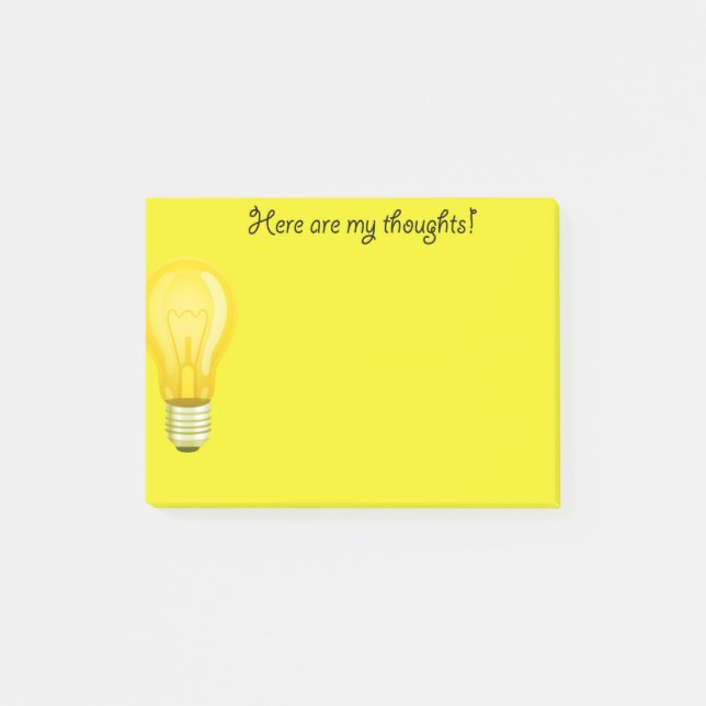 Yellow Light Bulb Note Pads (Front)