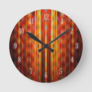 Yellow light streaks pattern round clock