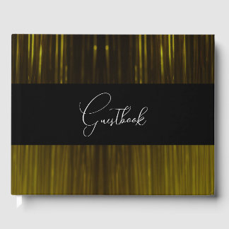 Yellow Light Streaks Wedding Guest Book
