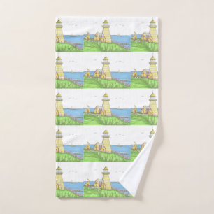 Yellow Lighthouse Hand Towel