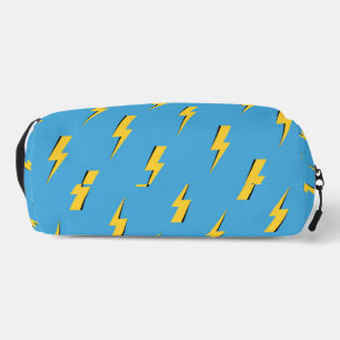 Yellow Lightning Blue Background Y2K Pattern Dopp Kit