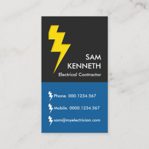Yellow Lightning Bolt Cute Lightning Buttons Business Card