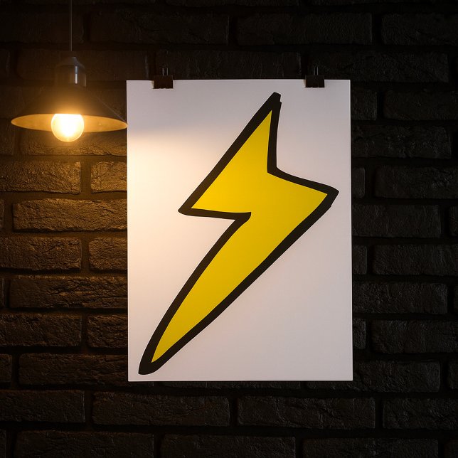 Yellow Lightning Bolt Poster (Creator Uploaded)