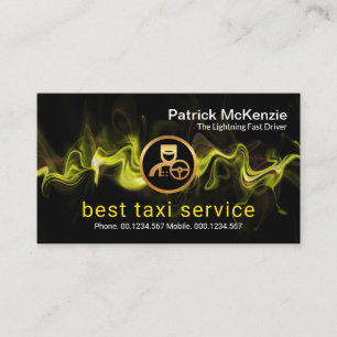 Yellow Lightning Fast Driver Taxi Service Business Card