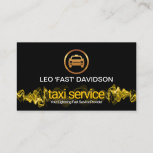 Yellow Lightning Pulse Gold Taxi Designated Driver Business Card