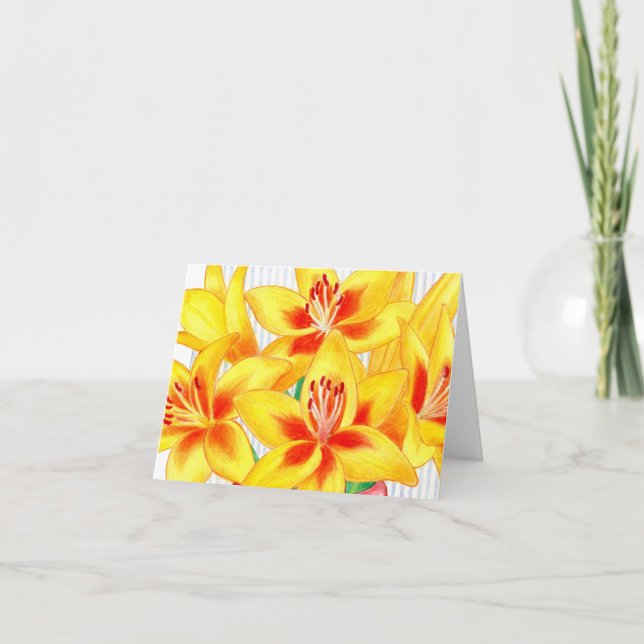Yellow Lilies Note Card (Front)
