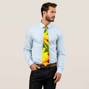 Yellow Lilies Pattern Tie