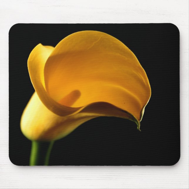 Yellow Lilly Flower Floral Pretty Elegant Mouse Pad (Front)
