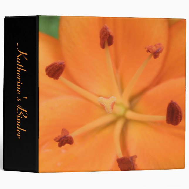 Yellow Lily Floral Custom Binder (Front/Spine)