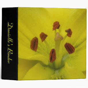 Yellow Lily Floral Custom Binder