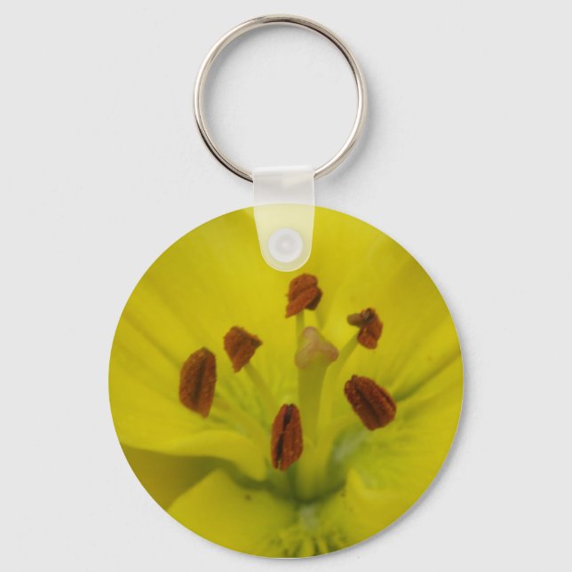 Yellow Lily Floral Keychain (Front)