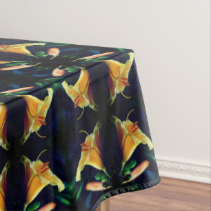 Yellow Lily Flower Abstract Art   Tablecloth