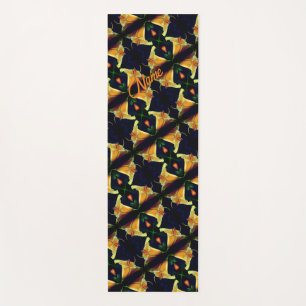 Yellow Lily Flower Abstract Pattern Personalized   Yoga Mat