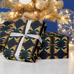Yellow Lily Flower Abstract Personalized Wrapping Paper