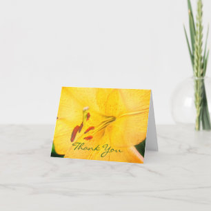 Yellow Lily Flower Art Thank You Card