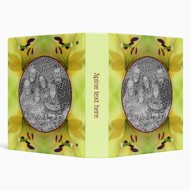 Yellow Lily Flower Frame Create Your Own Photo  Binder (Background)