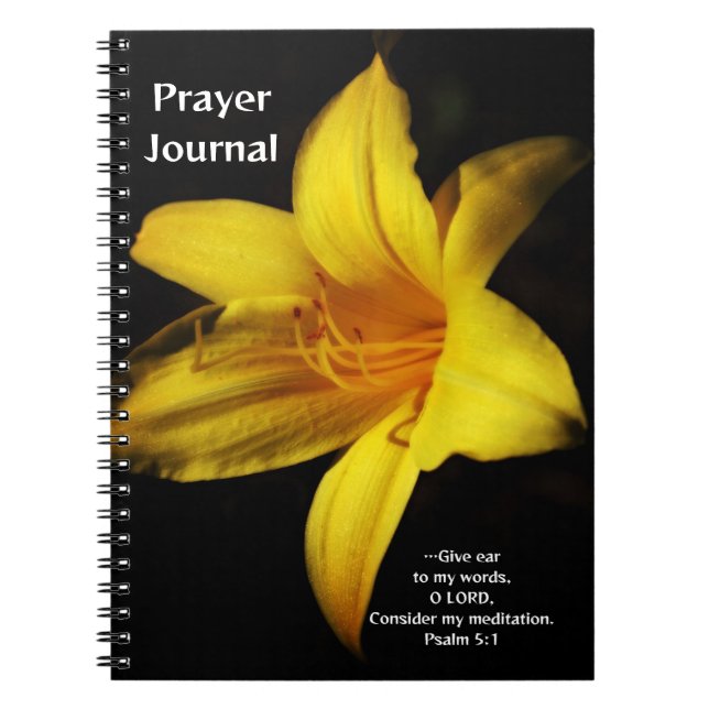 Yellow Lily Flower Prayer Journal (Front)