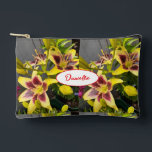 Yellow Lily Lilies Flower Girls Name Accessory Pouch<br><div class="desc">Poppy Watercolour Painting. Designed from my original watercolours.</div>