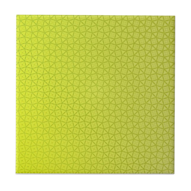 Yellow lime abstract geometric morph pattern tile (Front)