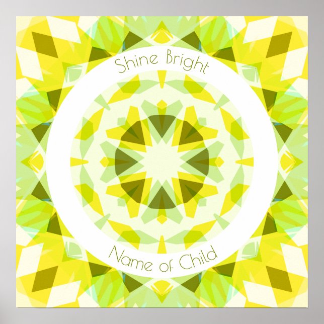 Yellow Lime Green Shine Bright Star Nursery Decor (Front)