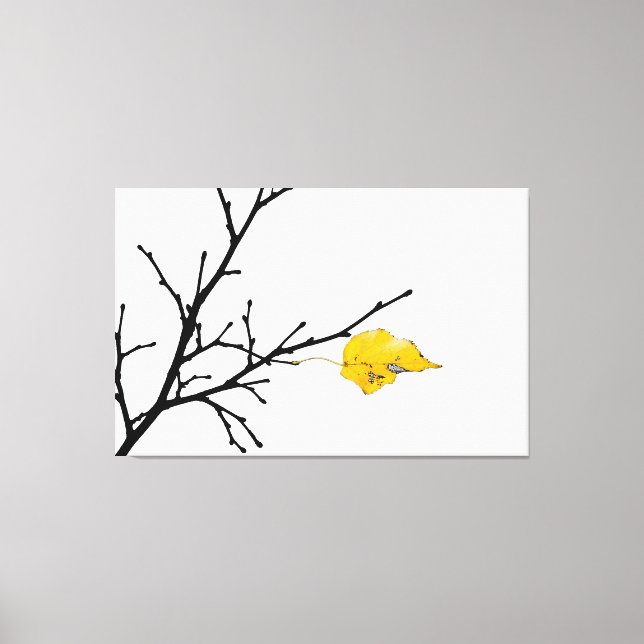 Yellow Lime Tree Leaf Canvas Print (Front)