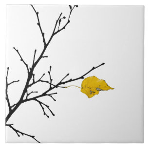 Yellow Lime Tree Leaf Tile