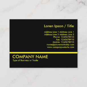 Yellow Line - Black Business Card