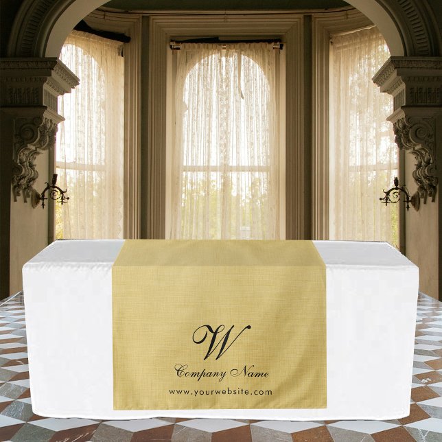 Yellow Linen Business Table Runner Banner Script Tapestry (Yellow Linen Business Table Runner Banner Script Tapestry)