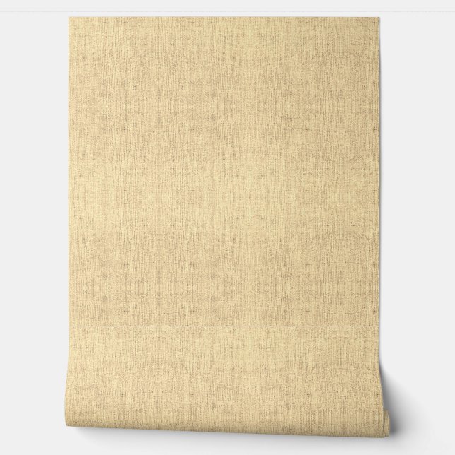 Yellow Linen Textured Vinyl  Wallpaper (Unrolling)