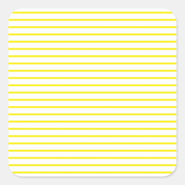 Yellow Lines White Square Sticker (Front)