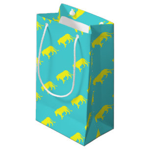 Yellow Lion Outline Small Gift Bag