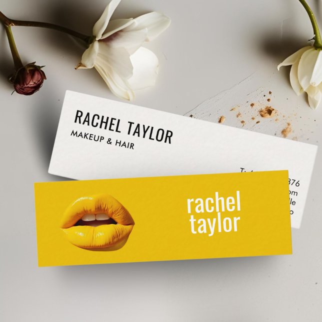 Yellow Lips Modern Professional  Mini Business Card (Creator Uploaded)