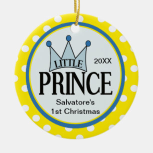 Yellow Little Prince First Christmas Ornament