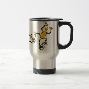 yellow lizzard aluminum travel mug