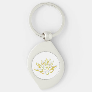 Yellow lotus flower Boho accessories women Keychain