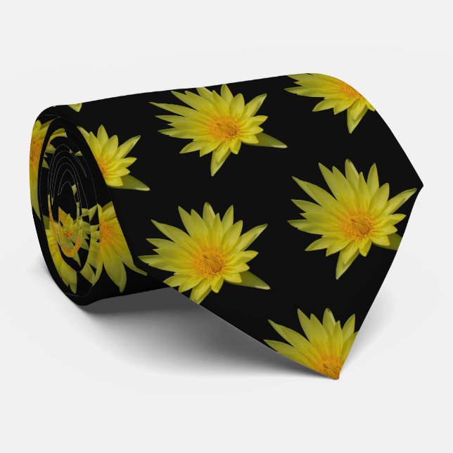 Yellow Lotus Waterlily Tie (Rolled)