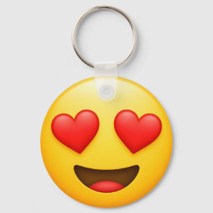 Yellow love emoji keychain