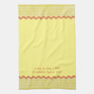 Yellow Love XOXO RicRac Monogram Tea Kitchen Towel