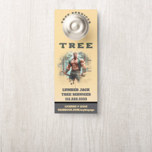 *~* Yellow Lumber Jack TREE Services QR Door Door Hanger